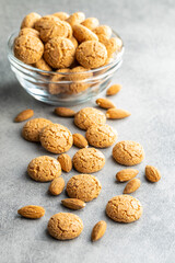Amaretti biscuits. Sweet italian almond cookies.