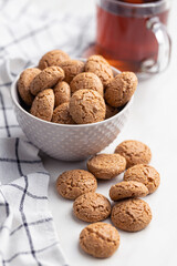 Amaretti biscuits. Sweet italian almond cookies.