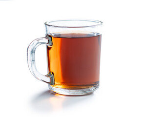 Tea in glass cup.