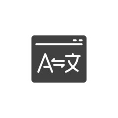 Online translator vector icon