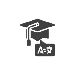Foreign language academy vector icon