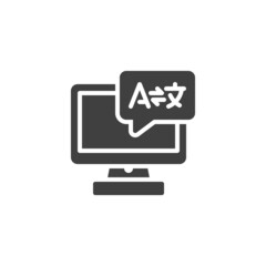 Online translator vector icon.