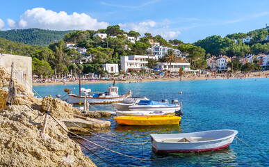 Landscape view Cala Vadella, Ibiza islands, Spain