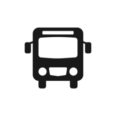 Bus icon with front view. Public Transportation Station Symbol for Location Plan Vector