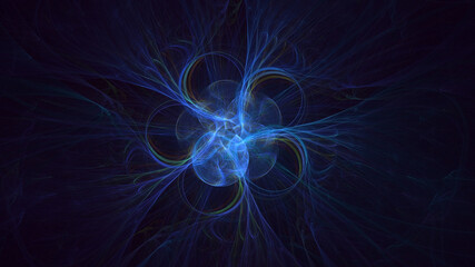 3D rendering abstract multicolor fractal light background