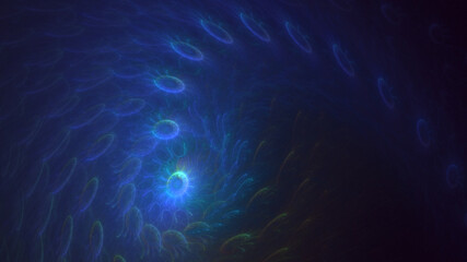 3D rendering abstract blue fractal light background