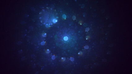 Fototapeta premium 3D rendering abstract blue fractal light background