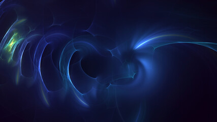3D rendering abstract blue fractal light background