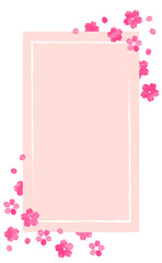 手書きの桜の花のシンプルなカード
