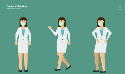 character modern cartoon flat icon uniform collection illustration group set background wallpaper cute man woman people answer doctor human icon set material occupation banner job worker female