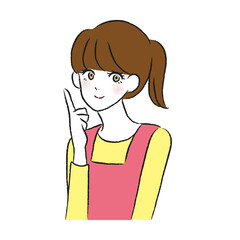 エプロン　女性　イラスト