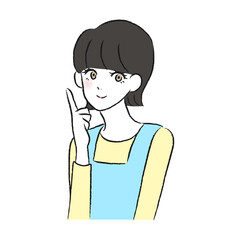 エプロン　女性　イラスト