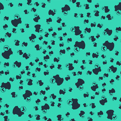 Black Leather icon isolated seamless pattern on green background. Vector