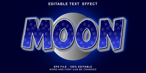 text effect editable moon