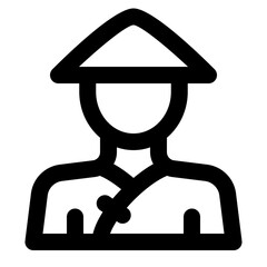 Chinese Traditional Man Line Icon Vector