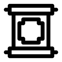 Chinese Scroll Line Icon Vector