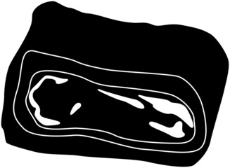 1個のシンプルな玉子焼きのシルエット