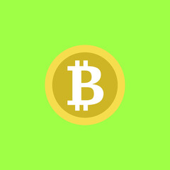 Bitcoin Coin Flat Vector Illustration