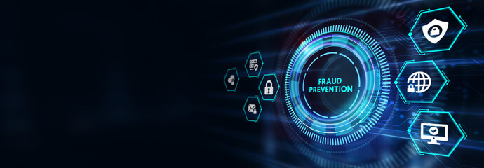 Cyber security data protection business technology privacy concept.Fraud prevention. 3d illustration