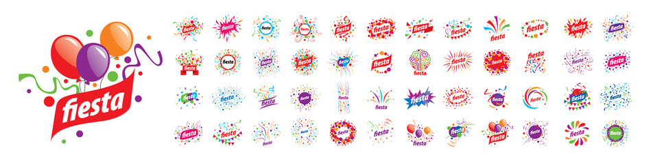 A set of vector Fiesta logos on a white background - 469437151