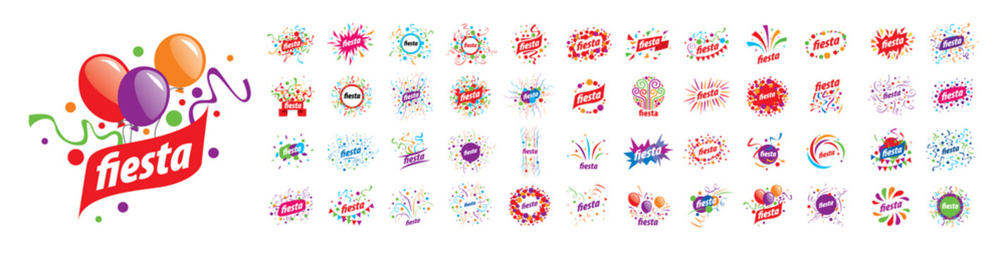A set of vector Fiesta logos on a white background