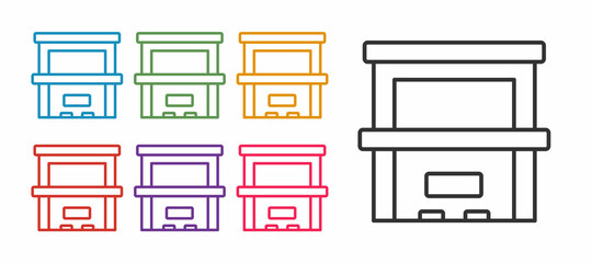 Set line Piano icon isolated on white background. Musical instrument. Set icons colorful. Vector