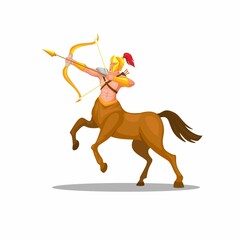 Centaur archer warrior mythological heroes character. sagittarius mascot illustration vector