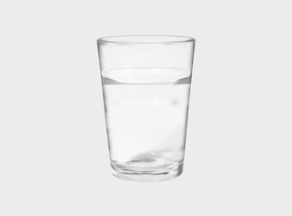 Short whiskey or water glass. Transparent vector illustration.