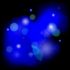 Blue Starlight Night Background with glowing bokeh