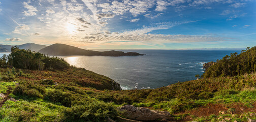 Fototapeta na wymiar Panoramic view of Northern Atlantic coast in Cedeira, Galicia, Spain