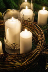Christmas Table Decoration with Candles