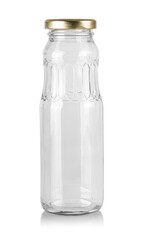 empty glass bottle with metal lid isolated on white background with clipping path