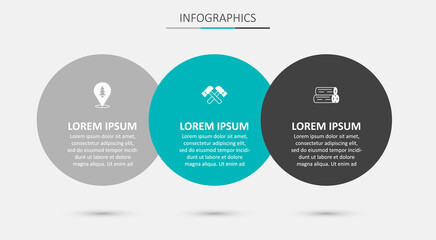 Set Crossed hammer, Location of the forest and Wooden log. Business infographic template. Vector