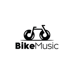 bicycle logo with disc wheel icon illustration