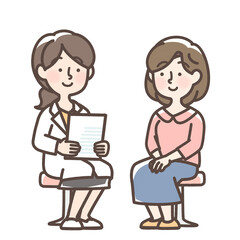 女医に話を聞く女性