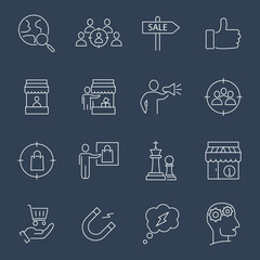 Marketing Strategy icons set. Marketing Strategy pack symbol vector elements for infographic web