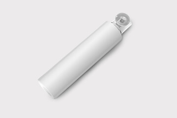 Blank white spray insecticide can isolated on white background. Spray bottle mock up. 3d rendering.