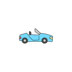 cab, cabrio, cabriolet icon in color icon, isolated on white background 