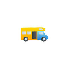 Bus, camp, camper icon, campsite car symbol in gradient color, isolated on white background