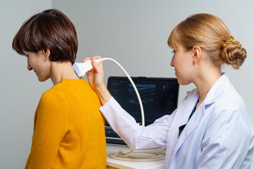 Young specialist creating image of blood vessels and finding source of disease