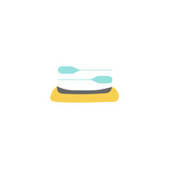 Boat, canoe icon in color icon, isolated on white background 