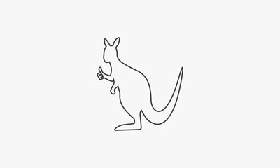 Fototapeta premium line icon kangaroo like thumb isolated icon on white background.