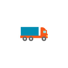 cargo, haulage, shipping truck icon in color icon, isolated on white background 