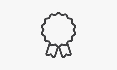line icon medal ribbon isolated on white background.