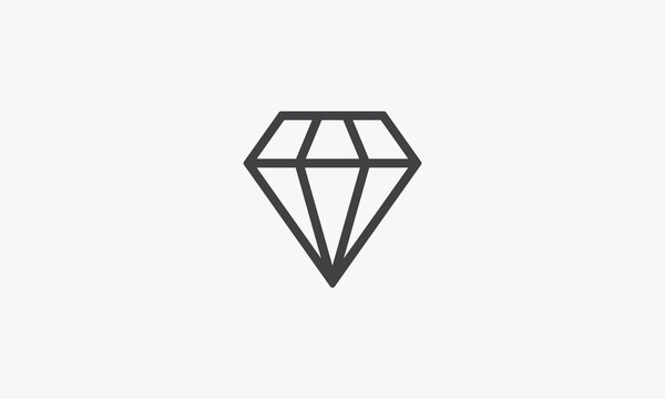 line icon diamond isolated on white background.