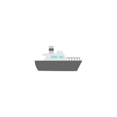 ferry ship icon in color icon, isolated on white background 