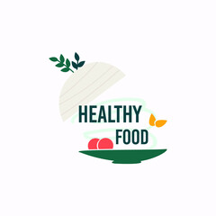 Healthy food logo organic natural