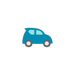 Eco transport icon, Electric vehicle icon, eco green car symbol in color icon, isolated on white background 