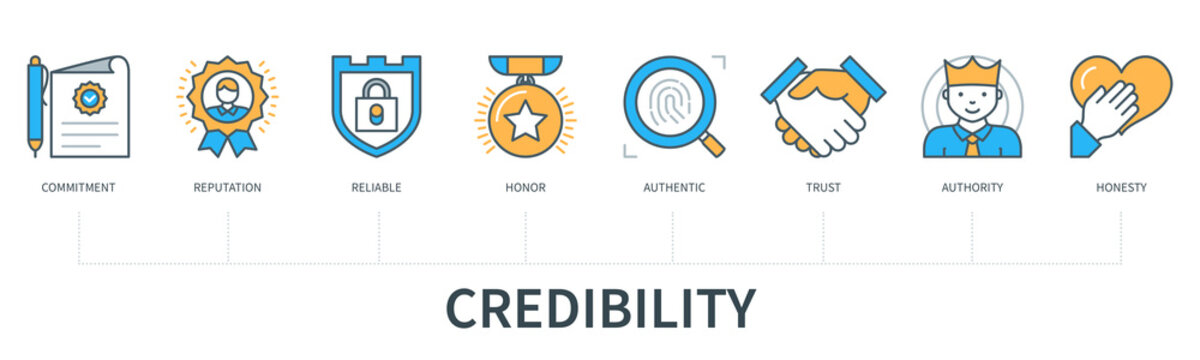 Credibility concept vector infographics