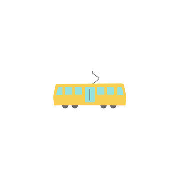 recommend clip art: train icon. tram, tramway transportation symbol in color icon, isolated on white background 